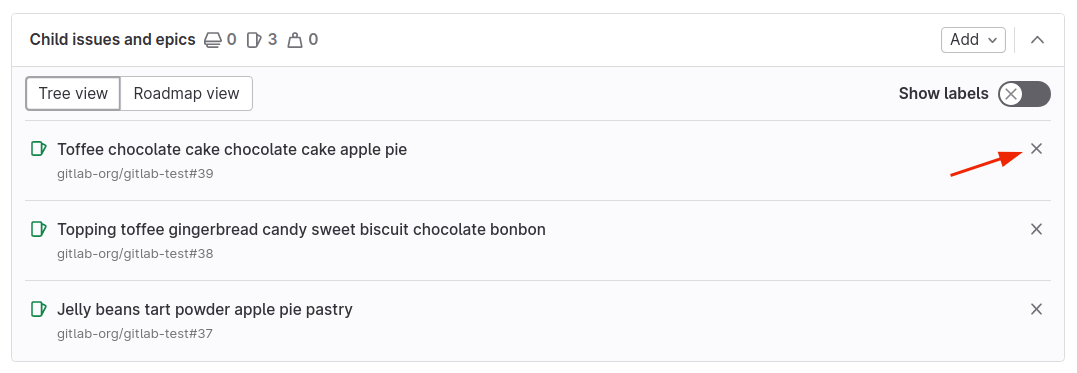 List of issues assigned to an epic